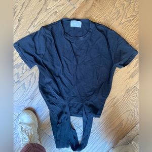 Black Modern Citizen front tie wrap top #black #formal #moderncitizen